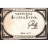Assignat 46a - 5 livres - 10 brumaire an 2 - Signature 51 - Etat : TB