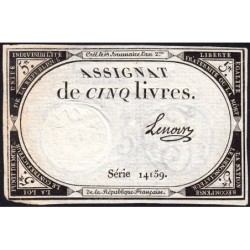 Assignat 46a - 5 livres - 10 brumaire an 2 - Signature 67 - Etat : SUP+