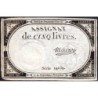 Assignat 46a - 5 livres - 10 brumaire an 2 - Signature 75 - Etat : SUP