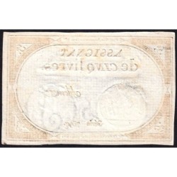 Assignat 46a - 5 livres - 10 brumaire an 2 - Signature 80 - Etat : SPL