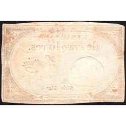 Assignat 46a - 5 livres - 10 brumaire an 2 - Signature 87 - Etat : SUP