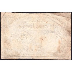 Assignat 46a - 5 livres - 10 brumaire an 2 - Signature 88 - Etat : TB+