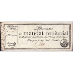 Promesse de mandat 59a - 25 francs - 28 ventôse an 4 - Sans série - Etat : SUP+