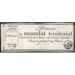 Promesse de mandat 59a - 25 francs - 28 ventôse an 4 - Sans série - Etat : TTB-