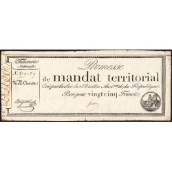 Promesse de mandat 59a - 25 francs - 28 ventôse an 4 - Sans série - Etat : TTB-
