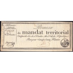 Promesse de mandat 59a - 25 francs - 28 ventôse an 4 - Sans série - Etat : TTB