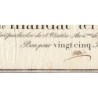 Promesse de mandat 59a - 25 francs - 28 ventôse an 4 - Sans série - Etat : TTB-