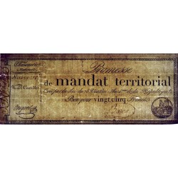 Promesse de mandat 59a - 25 francs - 28 ventôse an 4 - Sans série - Etat : TTB