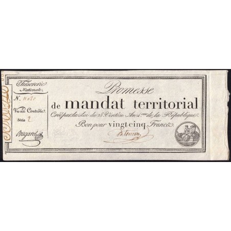 Promesse de mandat 59b - 25 francs - 28 ventôse an 4 - Série 2 - Etat : SUP+