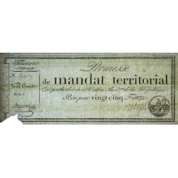 Promesse de mandat 59b - 25 francs - 28 ventôse an 4 - Série 6 - Etat : B+