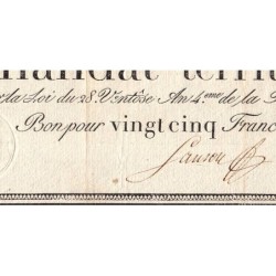 Promesse de mandat 59b - 25 francs - 28 ventôse an 4 - Série 6 - Etat : SUP