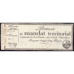 Promesse de mandat 59b - 25 francs - 28 ventôse an 4 - Série 6 - Etat : TTB+