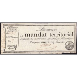 Promesse de mandat 59b - 25 francs - 28 ventôse an 4 - Série 11 - Etat : TB+