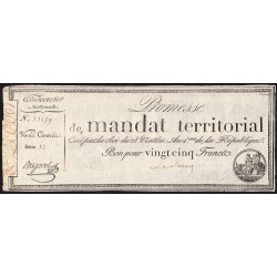 Promesse de mandat 59b - 25 francs - 28 ventôse an 4 - Série 12 - Etat : TTB