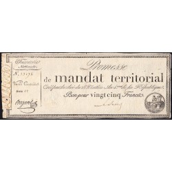 Promesse de mandat 59b - 25 francs - 28 ventôse an 4 - Série 12 - Etat : TTB-