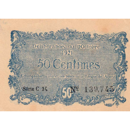 Algérie - Constantine 140-33 - 50 centimes - Série C 14 - 12/10/1921 - Etat : SPL