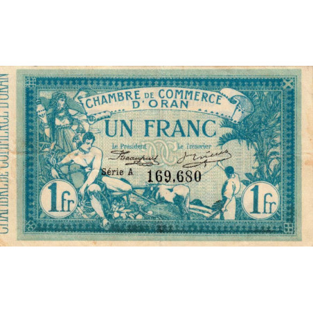 Algérie - Oran 141-2 - 1 franc - Série A - 12/05/1915 - Etat : TTB+