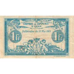 Algérie - Oran 141-2 - 1 franc - Série A - 12/05/1915 - Etat : TTB+
