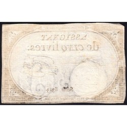 Assignat 46a - 5 livres - 10 brumaire an 2 - Signature 52 - Etat : TTB-