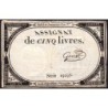 Assignat 46a - 5 livres - 10 brumaire an 2 - Signature 55 - Etat : TTB