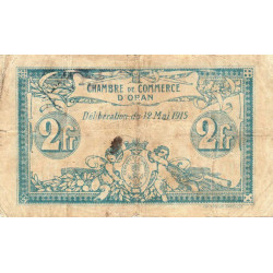 Algérie - Oran 141-3 - 2 francs - Série B - 12/05/1915 - Etat : TB