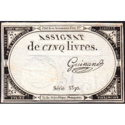 Assignat 46a - 5 livres - 10 brumaire an 2 - Signature 56 - Etat : SUP