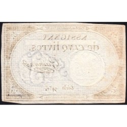 Assignat 46a - 5 livres - 10 brumaire an 2 - Signature 56 - Etat : SUP+