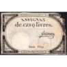 Assignat 46a - 5 livres - 10 brumaire an 2 - Signature 58 - Etat : B