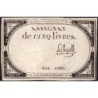 Assignat 46a - 5 livres - 10 brumaire an 2 - Signature 60 - Etat : TTB