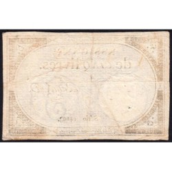 Assignat 46a - 5 livres - 10 brumaire an 2 - Signature 62 - Etat : TTB-