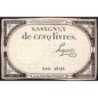 Assignat 46a - 5 livres - 10 brumaire an 2 - Signature 64 - Etat : TTB