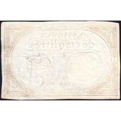 Assignat 46a - 5 livres - 10 brumaire an 2 - Signature 53 - Etat : SUP+