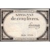 Assignat 46a - 5 livres - 10 brumaire an 2 - Signature 65 - Etat : TTB