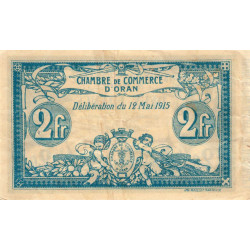 Algérie - Oran 141-3 - 2 francs - Série B - 12/05/1915 - Etat : TTB+