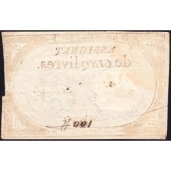 Assignat 46a - 5 livres - 10 brumaire an 2 - Signature 66 - Etat : TTB-