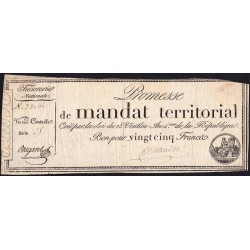 Promesse de mandat 59a - 25 francs - 28 ventôse an 4 - Série 25 - Etat : TB-