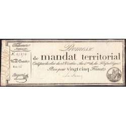 Promesse de mandat 59a - 25 francs - 28 ventôse an 4 - Série 26 - Etat : TTB-