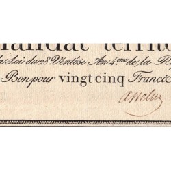 Promesse de mandat 59b - 25 francs - 28 ventôse an 4 - Série 30 - Etat : SPL
