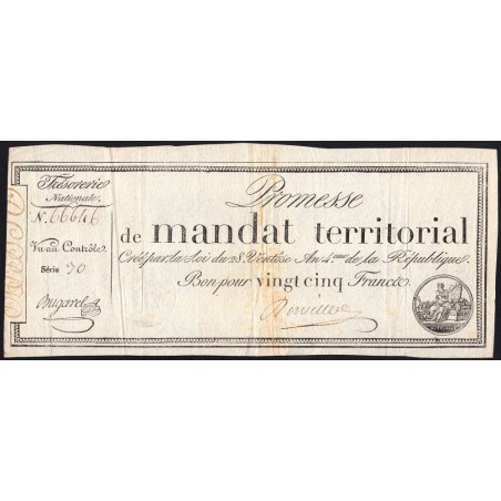 Promesse de mandat 59b - 25 francs - 28 ventôse an 4 - Série 30 - Etat : TTB-