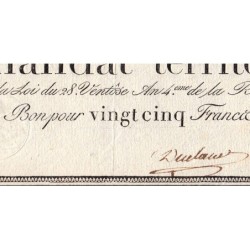 Promesse de mandat 59a - 25 francs - 28 ventôse an 4 - Série 32 - Etat : SUP