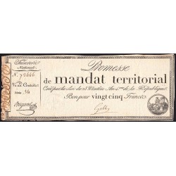 Promesse de mandat 59a - 25 francs - 28 ventôse an 4 - Série 34 - Etat : TB