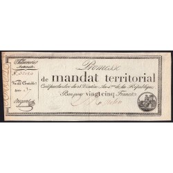 Promesse de mandat 59a - 25 francs - 28 ventôse an 4 - Série 37 - Etat : SUP+