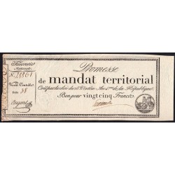 Promesse de mandat 59a - 25 francs - 28 ventôse an 4 - Série 38 - Etat : TTB+