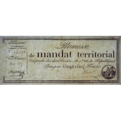 Promesse de mandat 59a - 25 francs - 28 ventôse an 4 - Série 39 - Etat : SUP+