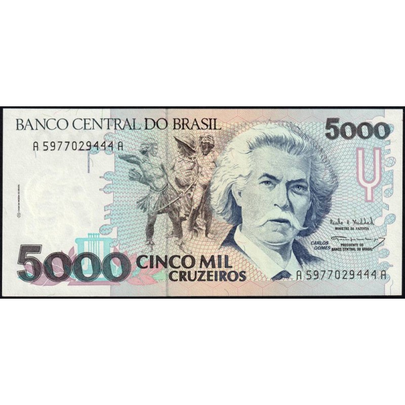 Brésil - Pick 232c - 5'000 cruzeiros - Série AA 5977 - 1993 - Etat : NEUF