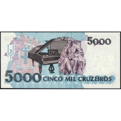 Brésil - Pick 232c - 5'000 cruzeiros - Série AA 5977 - 1993 - Etat : NEUF