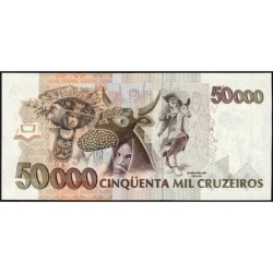Brésil - Pick 234 - 50'000 cruzeiros - Série AA 1079 - 1992 - Etat : SPL