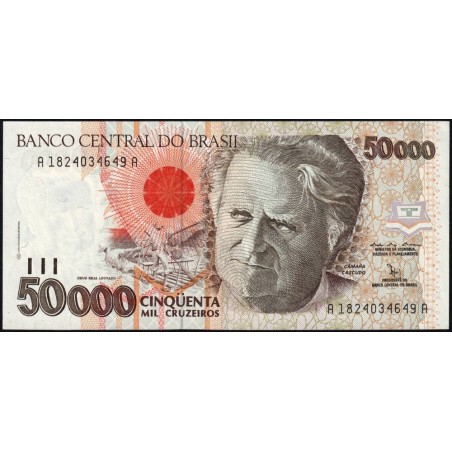 Brésil - Pick 234 - 50'000 cruzeiros - Série AA 1824 - 1992 - Etat : SPL