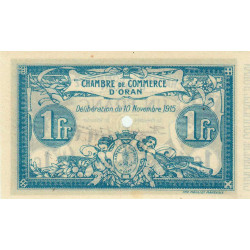 Algérie - Oran 141-10 - 1 franc annulé - 10/11/1915 - Etat : SPL