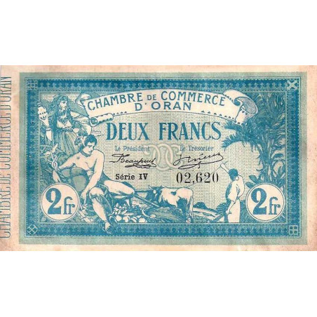 Algérie - Oran 141-14 - 2 francs - Série IV - 10/11/1915 - Etat : TTB+